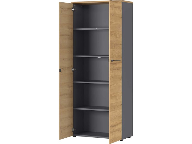 Archiefkast osmond 80cm met 2 deuren - eik/grafiet - afbeelding 3 van  9