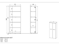 Archiefkast osmond 80cm met 2 deuren - eik/grafiet - afbeelding 9 van  9
