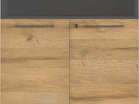 Archiefkast osmond 80cm met 2 deuren & 2 open vakken - eik/grafiet - afbeelding 1 van  7