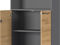 Archiefkast osmond 80cm met 2 deuren & 2 open vakken - eik/grafiet - afbeelding 3 van  7
