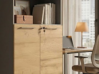 Archiefkast osmond 80cm met 2 deuren & 2 open vakken - eik/grafiet - afbeelding 5 van  7