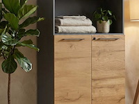 Archiefkast osmond 80cm met 2 deuren & 2 open vakken - eik/grafiet - afbeelding 6 van  7