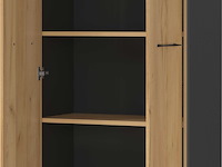 Archiefkast robert 196 cm 2 deuren - antraciet/eik - afbeelding 3 van  7
