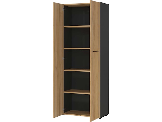 Archiefkast robert 196 cm 2 deuren - antraciet/eik - afbeelding 3 van  7