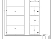 Archiefkast robert 196 cm 2 deuren - antraciet/eik - afbeelding 4 van  7