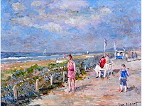 Arie-kees van noort - zandvoort - olie op paneel - gesigneerd - 30x45 cm - afbeelding 1 van  6