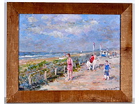 Arie-kees van noort - zandvoort - olie op paneel - gesigneerd - 30x45 cm - afbeelding 2 van  6