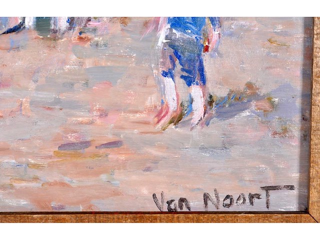 Arie-kees van noort - zandvoort - olie op paneel - gesigneerd - 30x45 cm - afbeelding 3 van  6