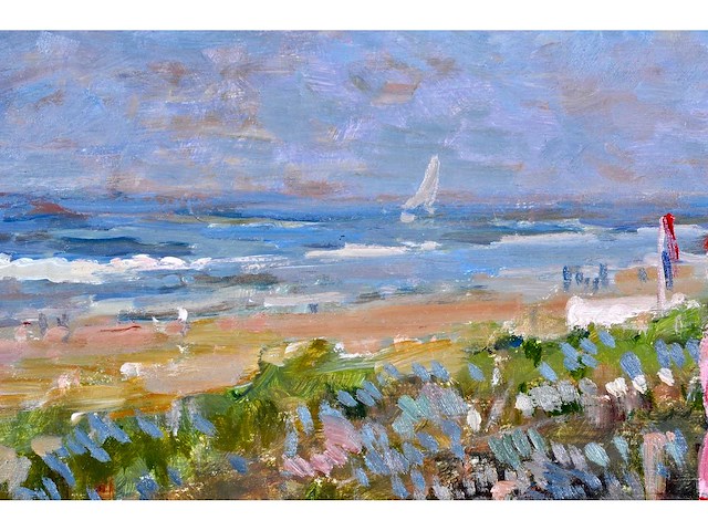 Arie-kees van noort - zandvoort - olie op paneel - gesigneerd - 30x45 cm - afbeelding 5 van  6