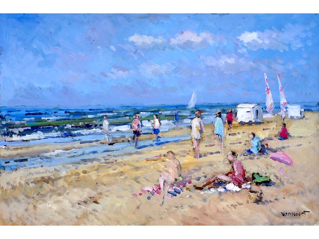 Arie-kees van noort - zandvoort - olie op paneel - gesigneerd - 30x45 cm - afbeelding 6 van  12