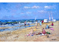 Arie-kees van noort - zandvoort - olie op paneel - gesigneerd - 30x45 cm