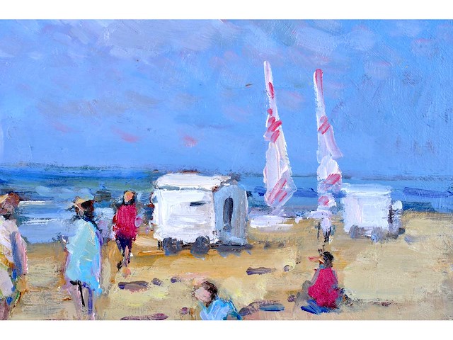 Arie-kees van noort - zandvoort - olie op paneel - gesigneerd - 30x45 cm - afbeelding 7 van  12
