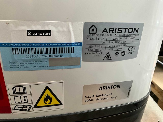 Ariston nuos plus s2 150 warmtepompboiler - afbeelding 2 van  5