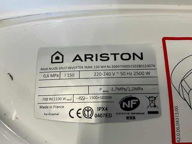 Ariston nuos split inverter tank cod.3069749 - afbeelding 8 van  8
