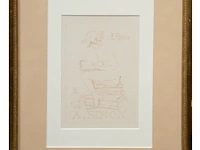 Armand rassenfosse (1862-1934), an ex-libris design for 'a. simon', 1929, pencil and sanguine on paper 20 x 14 cm. (7.87 x 5.50 in.), frame: 42 x 32 cm. (16.53 x 12.59 in.) - afbeelding 2 van  3