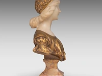 Armando calendi (1882-1943), bust of a young girl, gilt bronze, alabaster and marble 45 cm. (17.71 in.) - afbeelding 5 van  7