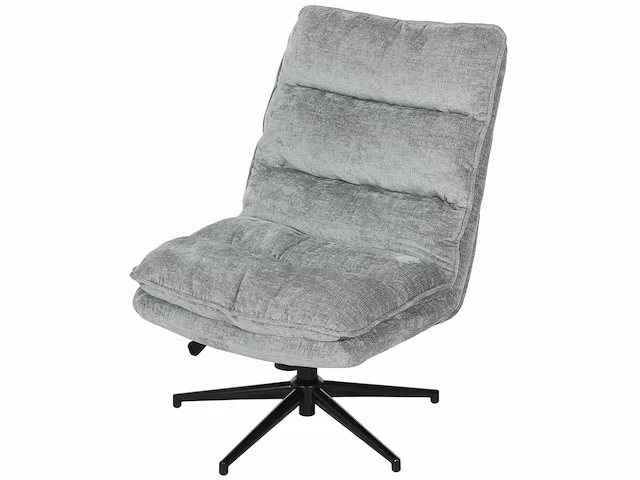 Armloze draaistoel, gestoffeerde bureaustoel met zachte stoffen bekleding - afbeelding 2 van  6