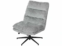 Armloze draaistoel, gestoffeerde bureaustoel met zachte stoffen bekleding - afbeelding 2 van  6
