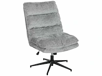 Armloze draaistoel, gestoffeerde bureaustoel met zachte stoffen bekleding - afbeelding 6 van  6