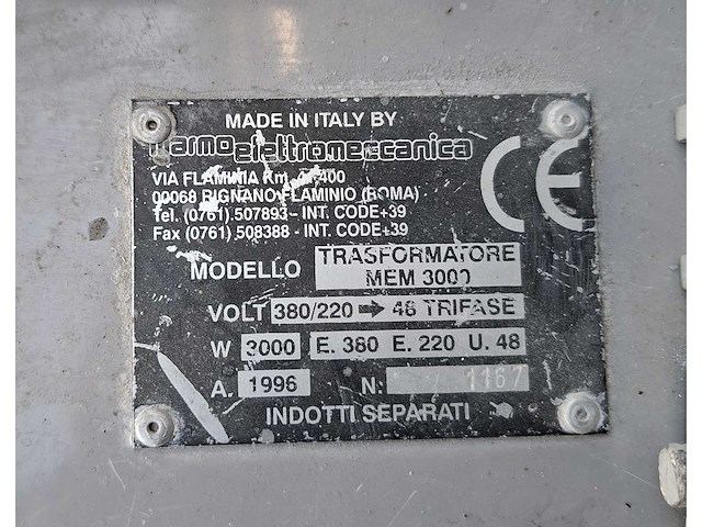 Armo elettromeccanica - mem 3000 - driefasige transformator met aparte wikkelingen - 1996 - afbeelding 3 van  4