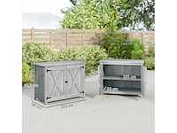 Armoire de jardin en bois, placard de jardin en bois avec étagères et double portes - afbeelding 4 van  7