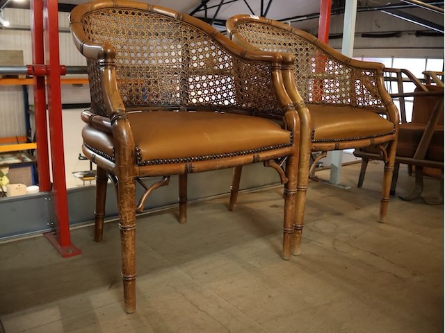 Armstoel koloniale stijl (x2) - afbeelding 3 van  8