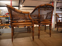 Armstoel koloniale stijl (x2) - afbeelding 4 van  8