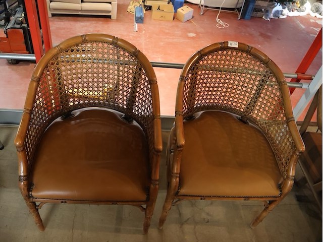 Armstoel koloniale stijl (x2) - afbeelding 6 van  8