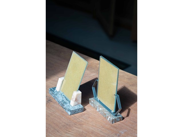 Art deco fotolijsten uit marmer 2 stuks - afbeelding 1 van  2