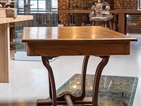 Art deco tafel met tafelblad met dambordpatroon - afbeelding 2 van  6