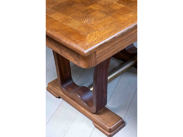 Art deco tafel met tafelblad met dambordpatroon - afbeelding 4 van  6