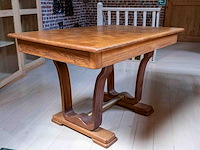 Art deco tafel met tafelblad met dambordpatroon - afbeelding 5 van  6