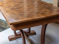 Art deco tafel met tafelblad met dambordpatroon - afbeelding 6 van  6