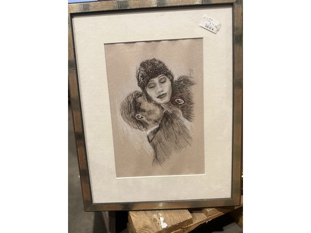 Art deco tekening koppeltje - afbeelding 1 van  3