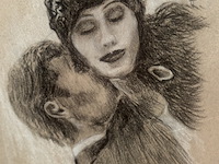 Art deco tekening koppeltje - afbeelding 3 van  3