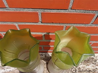 Art-nouveau glaspasta vazen groen/paars - afbeelding 4 van  9