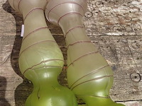 Art-nouveau glaspasta vazen groen/paars - afbeelding 7 van  9