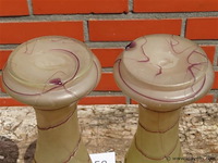 Art-nouveau glaspasta vazen groen/paars - afbeelding 8 van  9