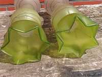 Art-nouveau glaspasta vazen groen/paars - afbeelding 9 van  9