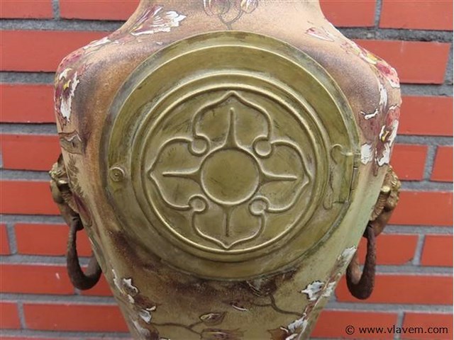 Art-nouveau klok met bronzen elementen - afbeelding 3 van  11