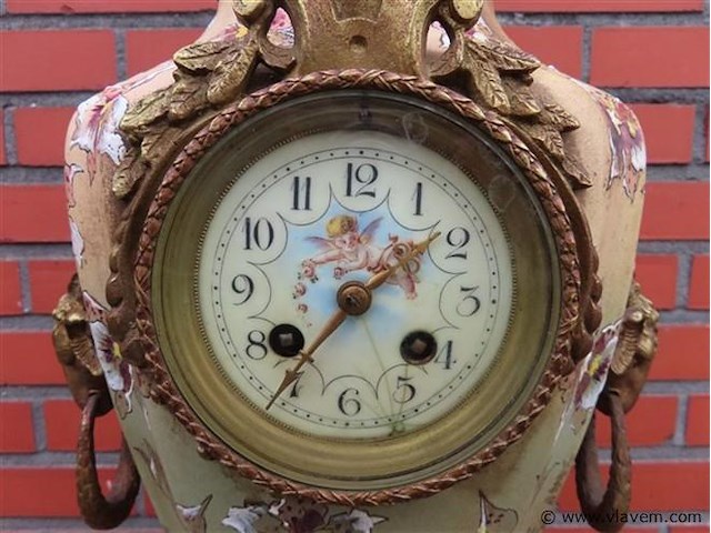 Art-nouveau klok met bronzen elementen - afbeelding 6 van  11