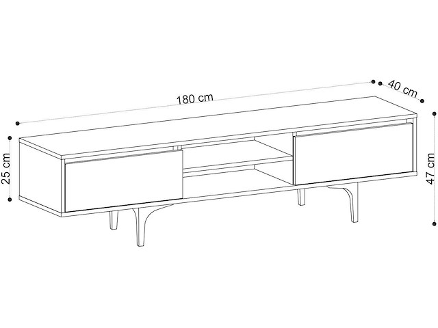 Artemis tv-meubel | 100% melamine | eiken - afbeelding 4 van  4