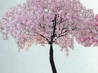 Artificiële wisteria boom kleur : roze - afbeelding 1 van  3
