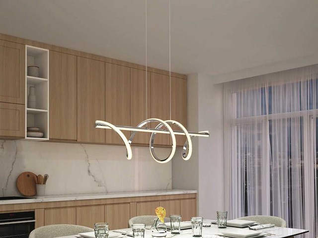 Artika coda led pendellamp chrom - afbeelding 1 van  7