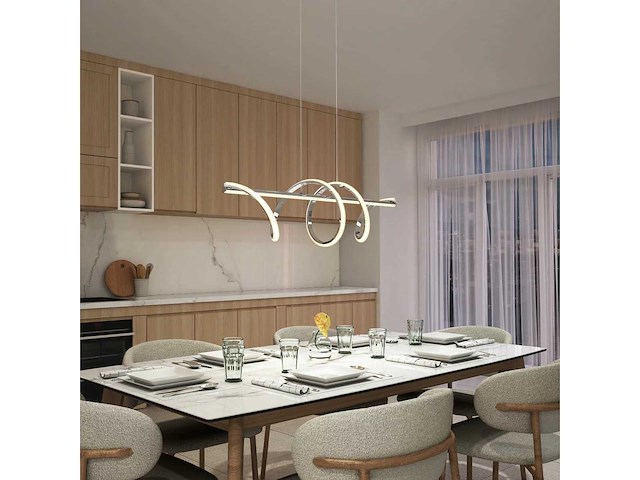 Artika coda led pendellamp chrom - afbeelding 7 van  7