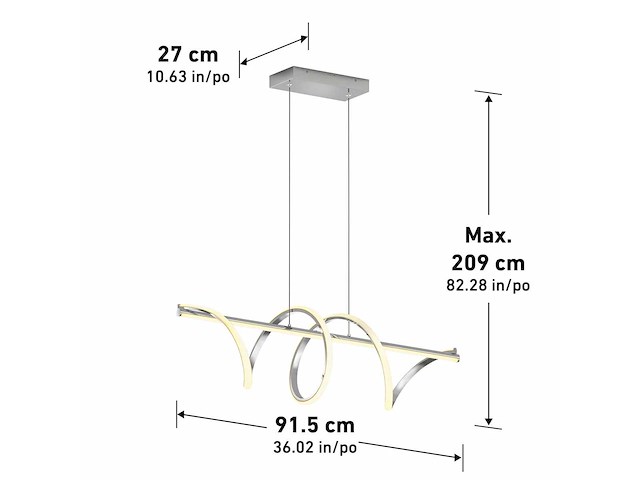 Artika coda led pendellamp chrom - afbeelding 2 van  7