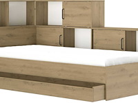 Artisan eiken tienerbed erwan 90 x 200 cm met opbergruimte - afbeelding 3 van  7