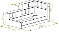 Artisan eiken tienerbed erwan 90 x 200 cm met opbergruimte - afbeelding 7 van  7