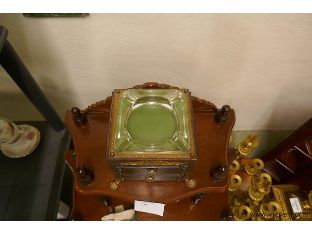 Asbak in houten doos met 2 laadjes - afbeelding 1 van  2