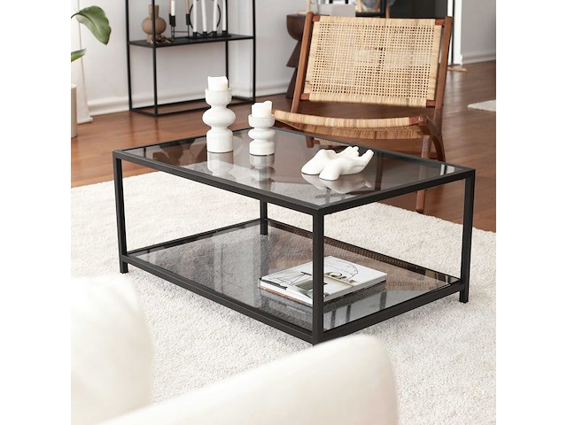 Astro salontafel | metalen frame | fume, zwart - afbeelding 1 van  9